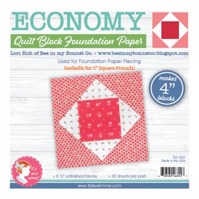 4" Economy Quilt Block Foundation Paper | Lori Holt of Bee in my Bonnet Co. for It's Sew Emma #ISE-7007