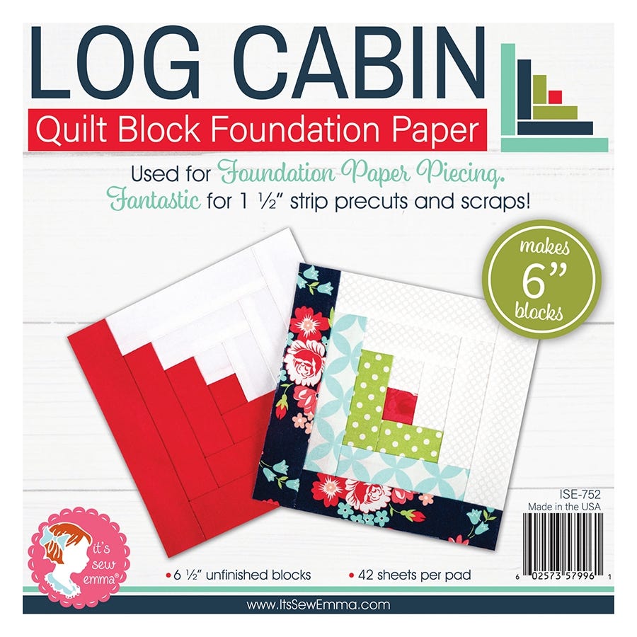 6 Economy Block pattern Quilt Block Foundation Paper Make perfect quilt blocks!