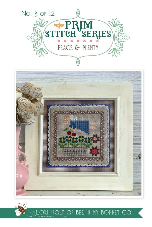 Peace & Plenty Prim Stitch Series #3 Cross Stitch Pattern | Lori Holt of  Bee in my Bonnet #ISE-422